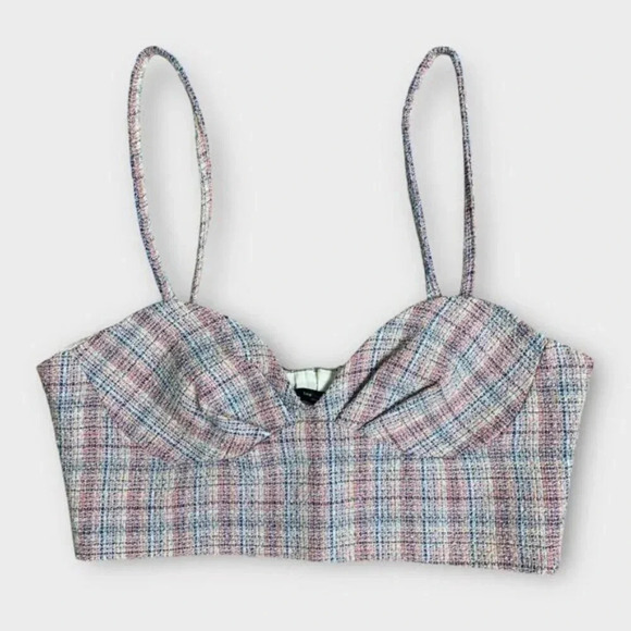 Zara Plaid Corset Crop Top - Picture 8 of 11